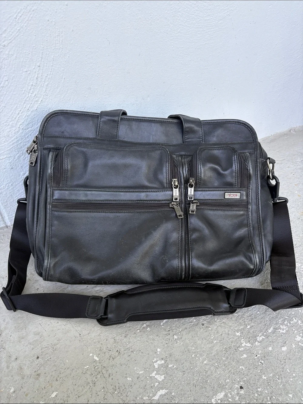 Tumi Alpha Napa leather expandable briefcase
